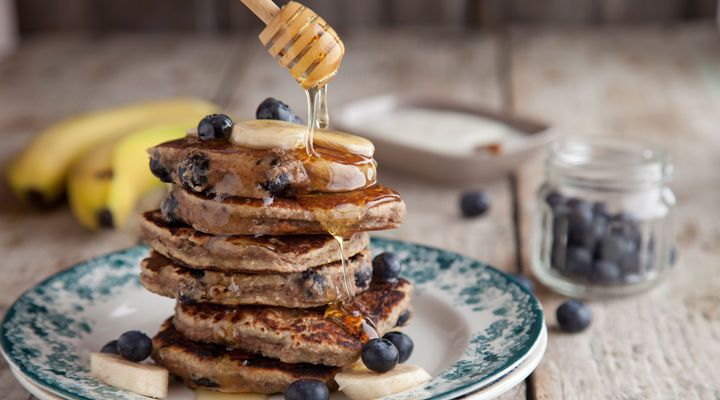 blueberry-and-banana-pancakes