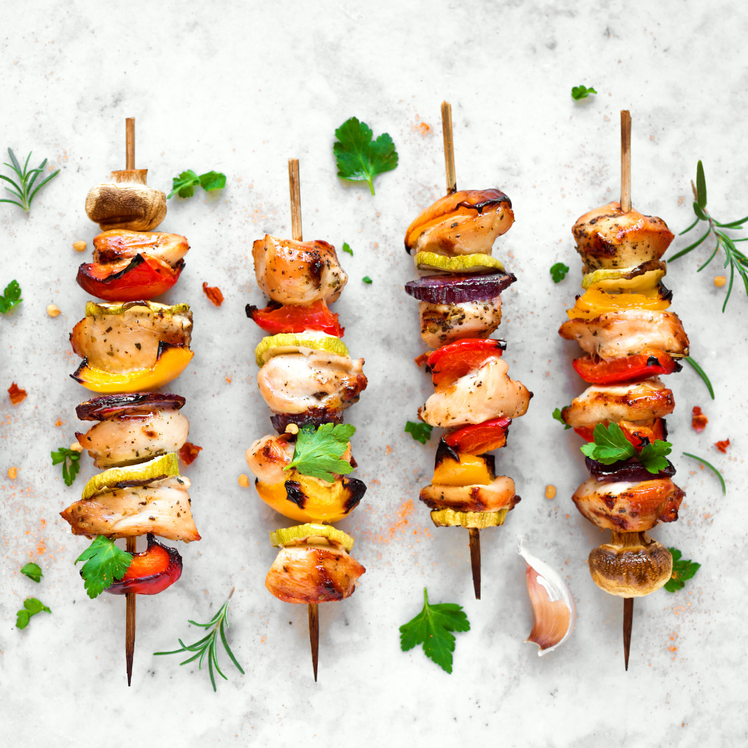 CHICKEN AND VEGETABLE SKEWERS