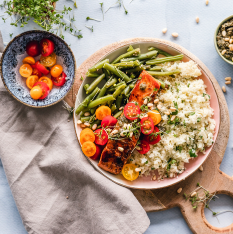 Salmon with cous cous