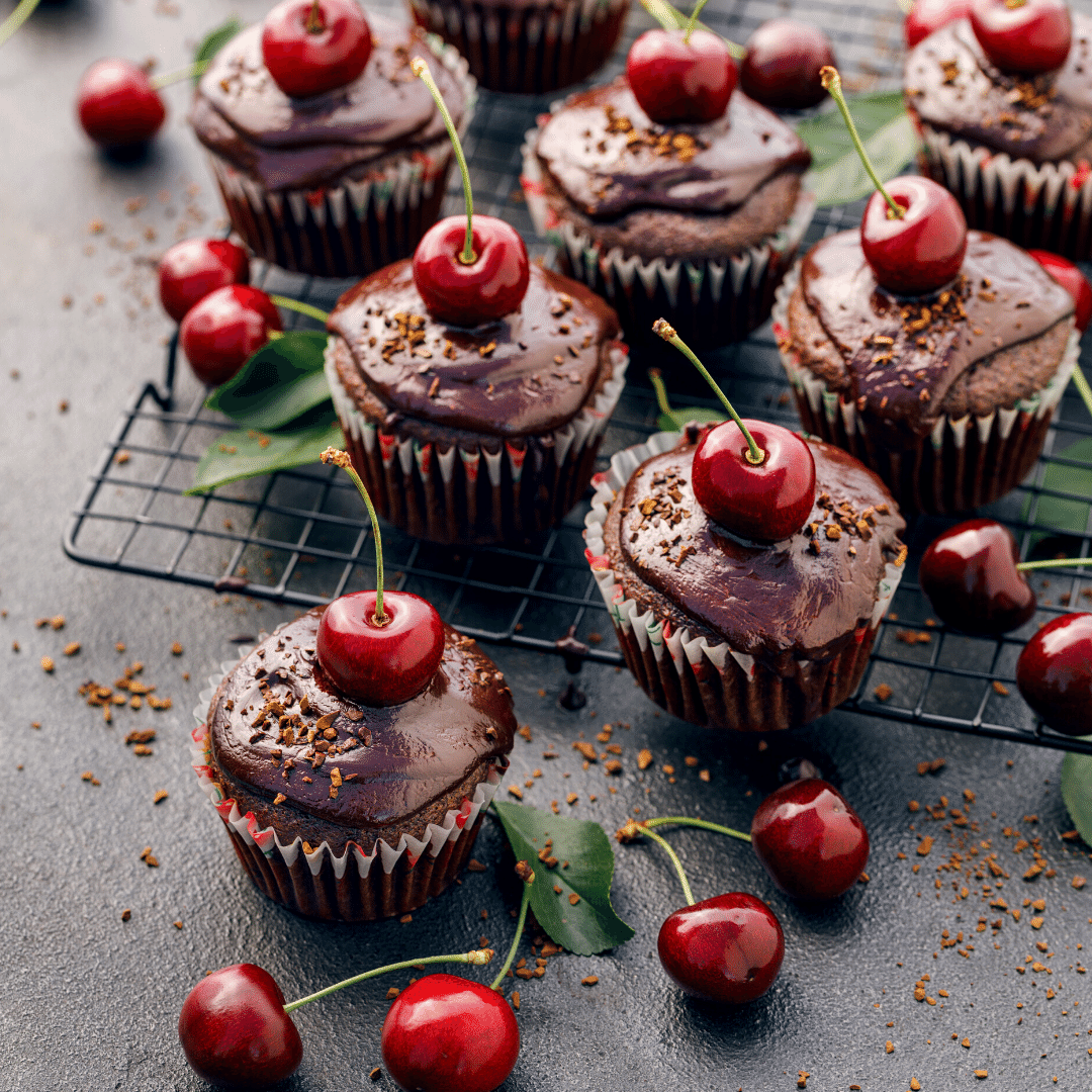 Low Calorie Chocolate Cherry Cupcake-Muffins